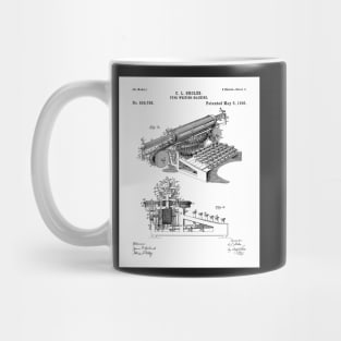 Typewriter Patent - Editor Writer Home Office Decor Art - White Mug